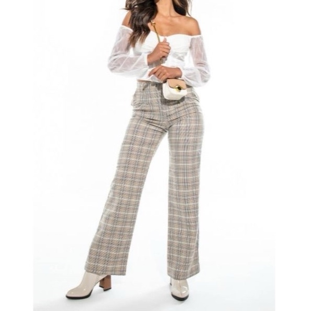 MALU PLAID WIDE LEG PANT